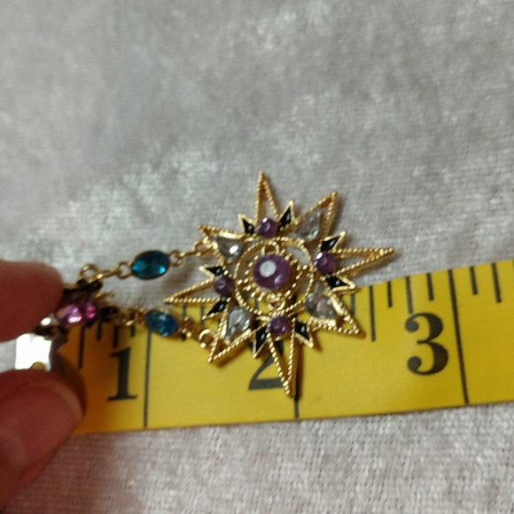 Celestial Earrings Sun Moon Star Dangle 2 6/8" Light - Medium Weight Bling - Picture 10 of 10